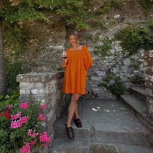 Darling orange mini dress